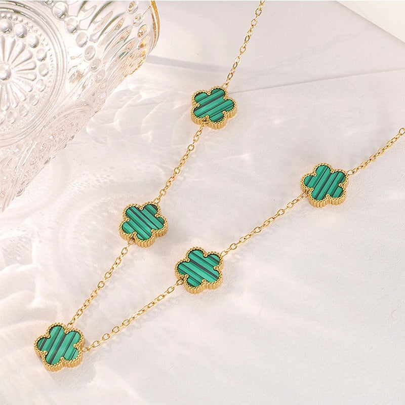 Luxury Gold Plated Stainless Steel Clover Necklace