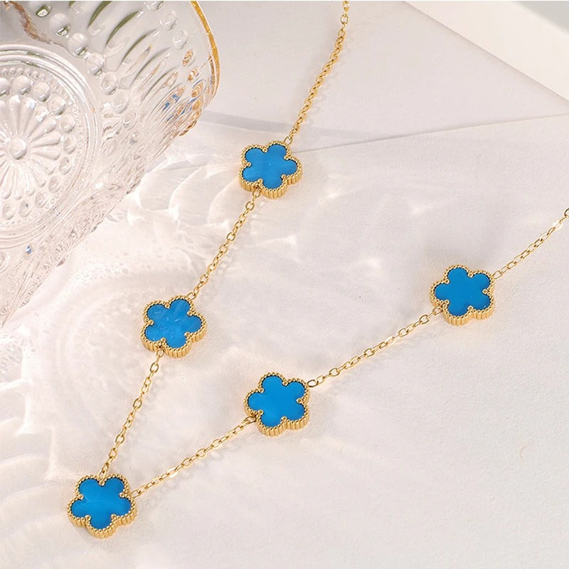 Luxury Gold Plated Stainless Steel Clover Necklace