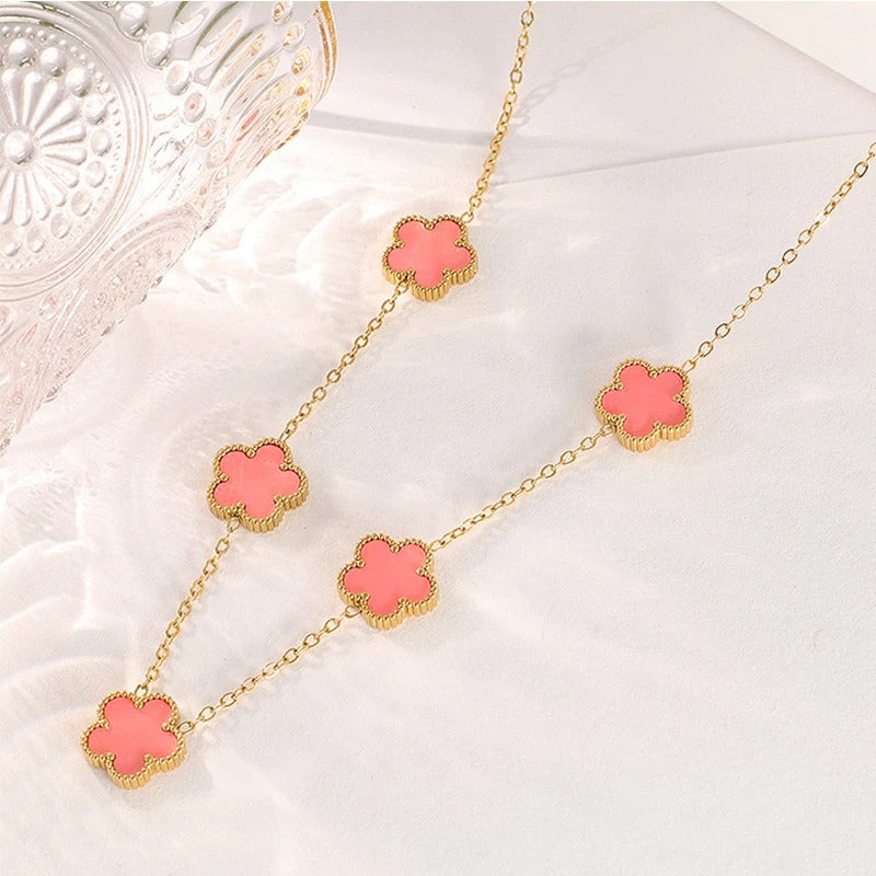 Luxury Gold Plated Stainless Steel Clover Necklace