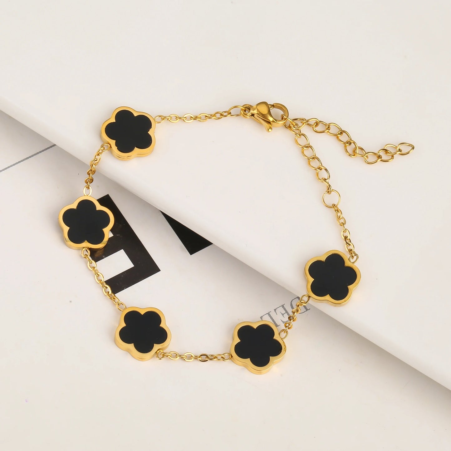 Luxury Gold Plated Stainless Steel Clover Bracelet