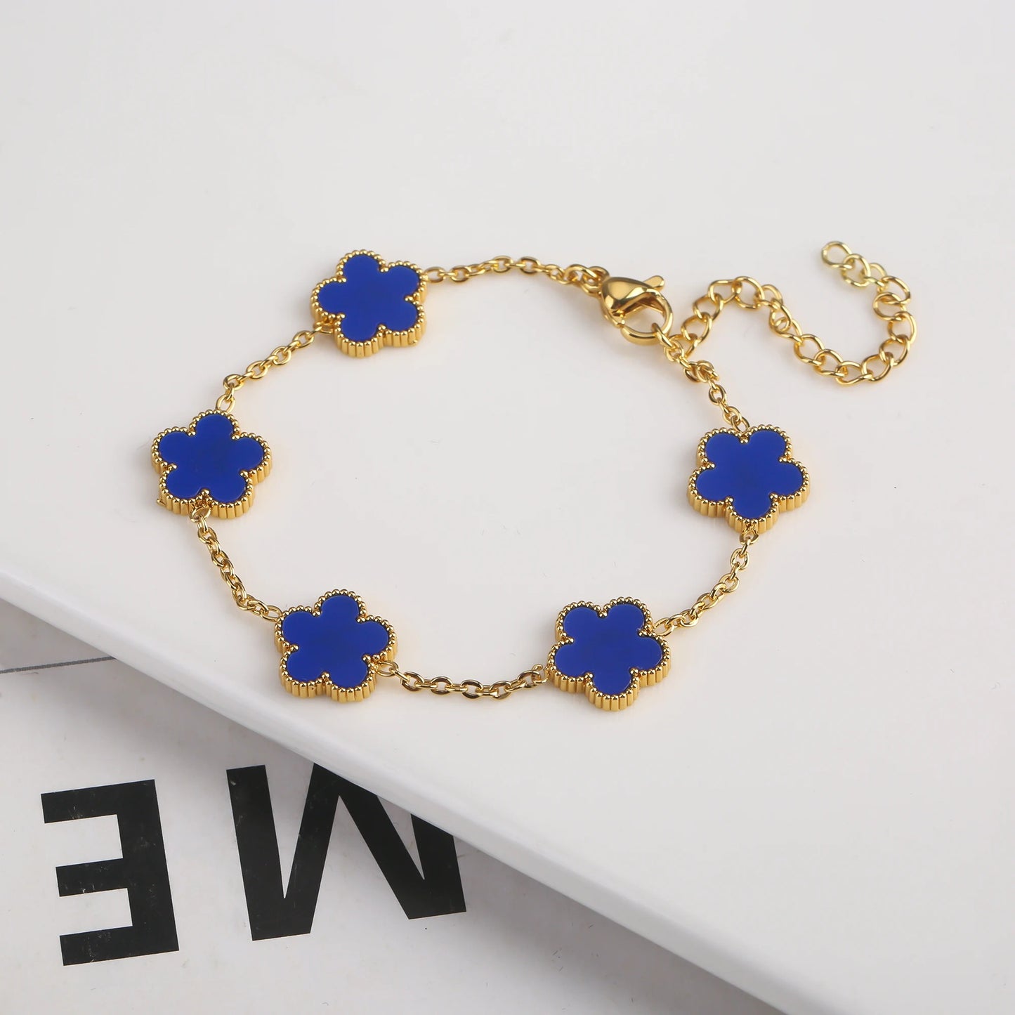 Luxury Gold Plated Stainless Steel Clover Bracelet