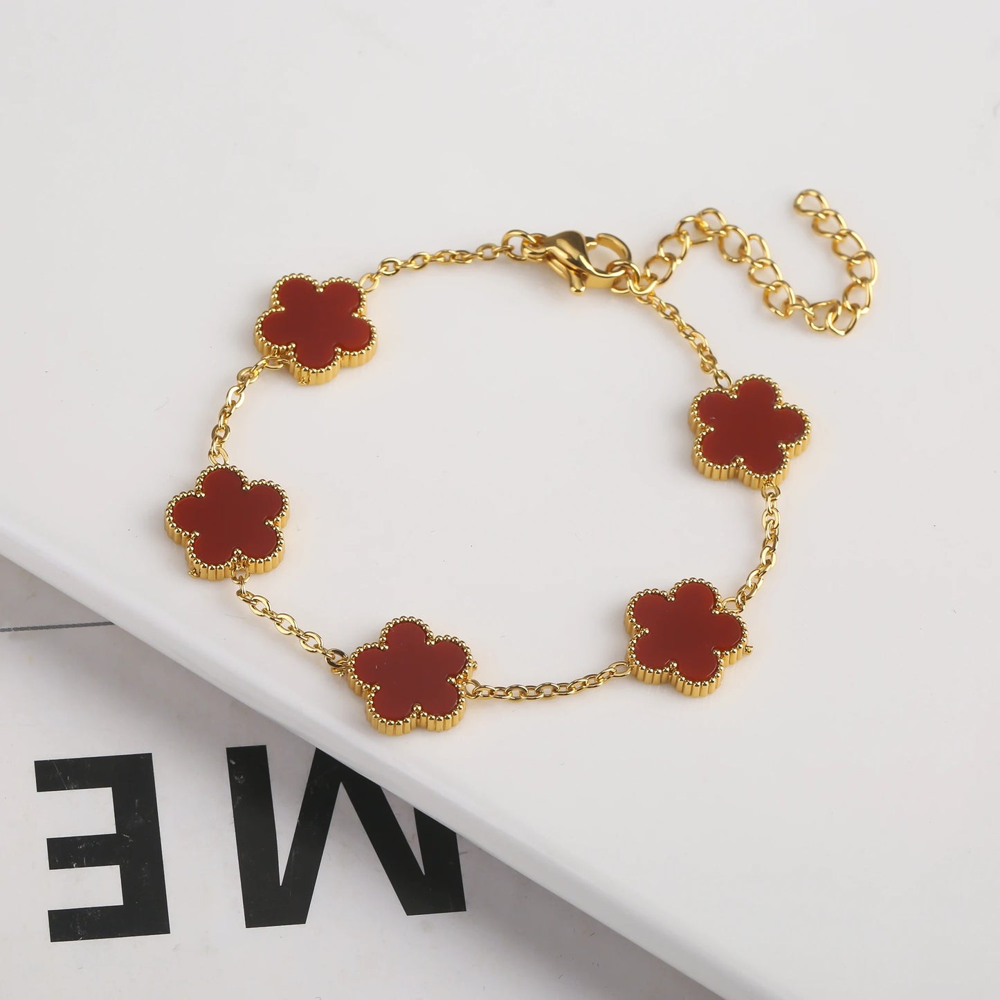 Luxury Gold Plated Stainless Steel Clover Bracelet