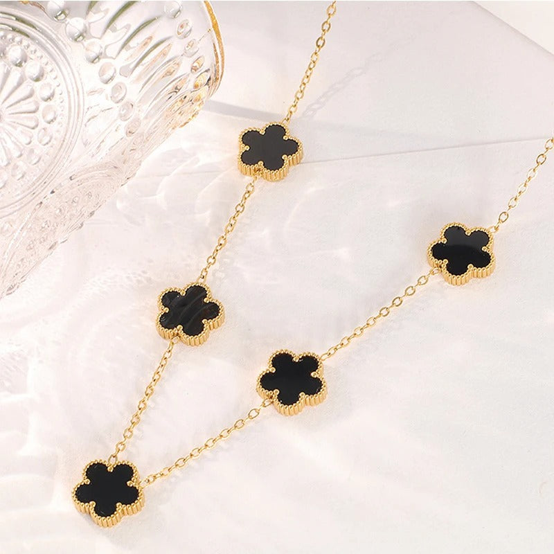 Luxury Gold Plated Stainless Steel Clover Necklace