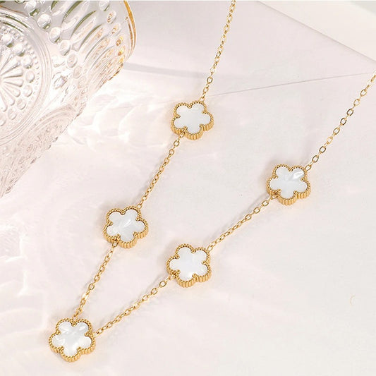 Luxury Gold Plated Stainless Steel Clover Necklace